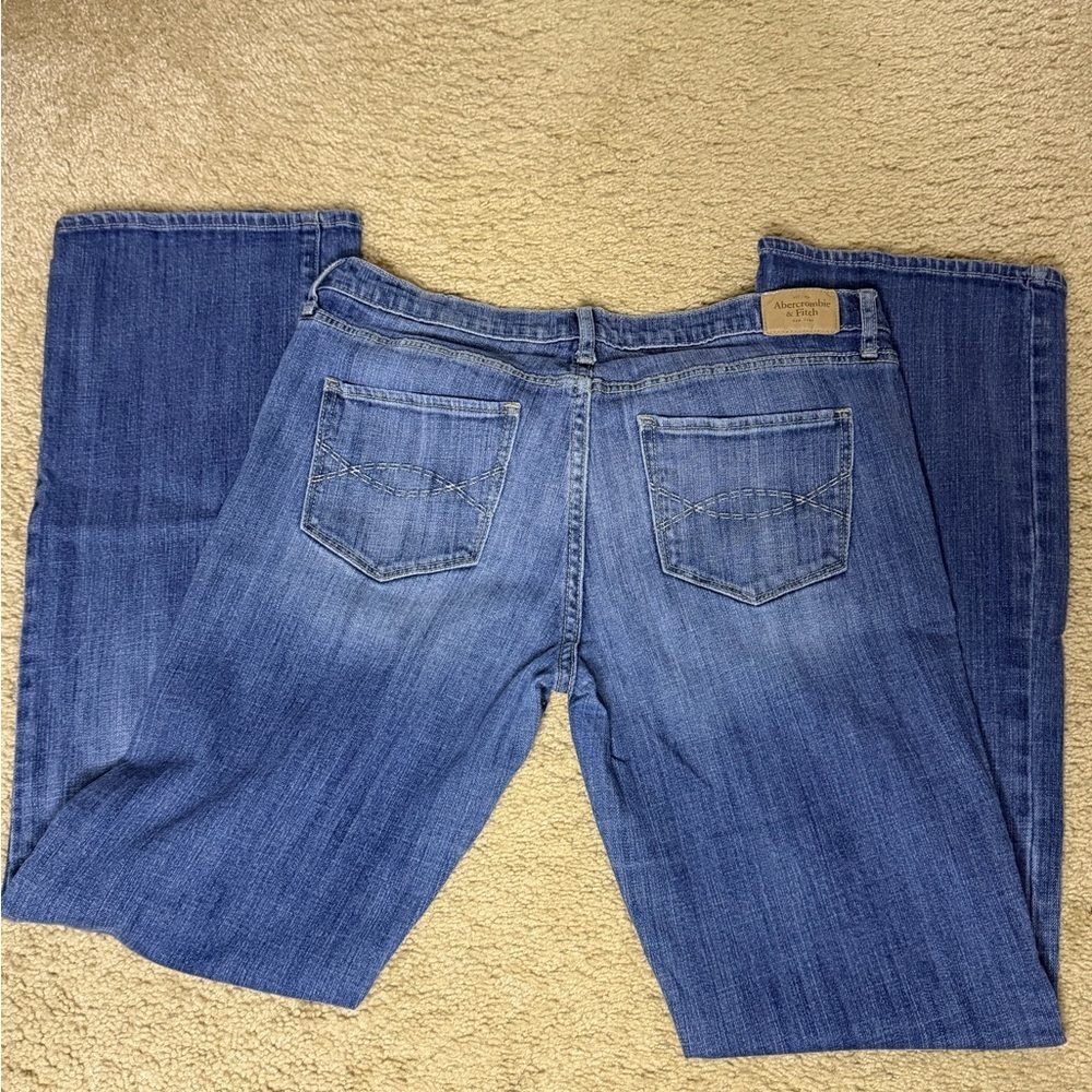 Abercrombie & Fitch Light Blue Straight Leg Jeans - Picture 3 of 6